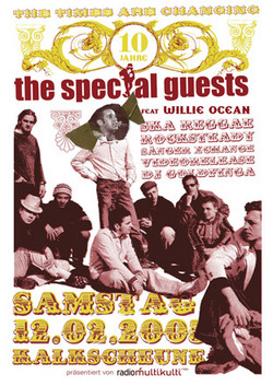 Flyer: The Special Guests 10 Jahres Party (Vorn - Bandfoto von Anja Pietsch)