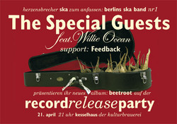 Flyer: The Special Guests Record Release Party zur CD Beetroot (Vorn)