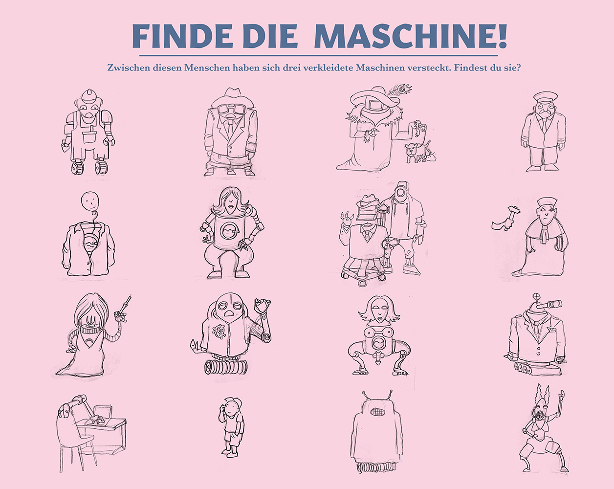 Roboter suchbild: Mensch oder Maschine?